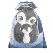 Подарочный мешочек с семьей пингвинов