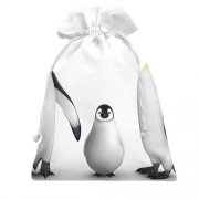 Подарочный мешочек с семьей трех пингвинов