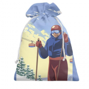 Подарочный мешочек с лыжником