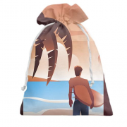 Подарочный мешочек с пляжным серфингом