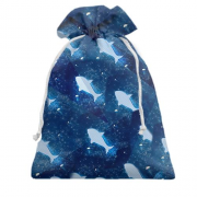 Подарочный мешочек Blue fish pattern