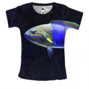 Женская 3D футболка с синей рыбкой