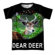 3D футболка с новогодним оленем "Dear Deer"