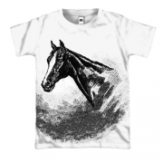 3D футболка с карандашной лошадью