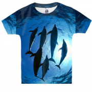 Детская 3D футболка с дельфинами