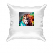 Подушка с разноцветным львом