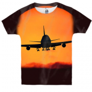 Детская 3D футболка с садящимся самолетом