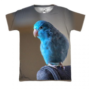3D футболка с синим попугаем