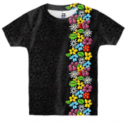 Детская 3D футболка с цветочным артом