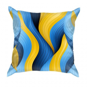3D подушка Жовто-сині волокна