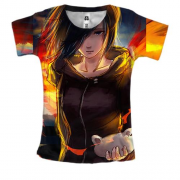 Жіноча 3D футболка Anime girl sunset