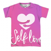 3D футболка с надписью "Self love"