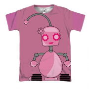 3D футболка з дівчинкою роботом