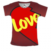 Женская 3D футболка с надписью "Love" (Love is)