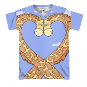 3D футболка с влюбленными жирафами