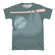 3D футболка з хлопчиком лінивцем