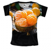 Женская 3D футболка с мандаринами