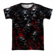 3D футболка с красно-черными черепами (2)