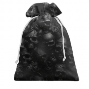 3D Подарочный мешочек с черными черепами