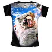 Женская 3D футболка с астронавтом