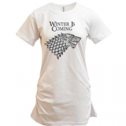 Подовжена футболка winter is coming