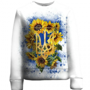 Дитячий 3D світшот Герб України із соняшниками