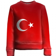 Детский 3D свитшот с градиентным флагом Турции
