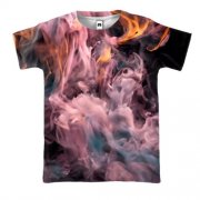 3D футболка с разноцветным дымом