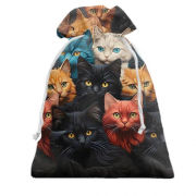 3D Подарочный мешочек Разноцветные коты