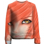 Детский 3D свитшот с аниме девушкой с оранжевыми волосами