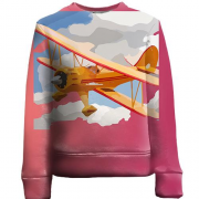 Детский 3D свитшот с самолетом в небе