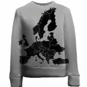 Детский 3D свитшот с картой Европы