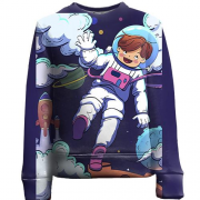 Детский 3D свитшот с мальчиком космонавтом