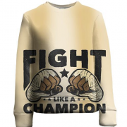 Детский 3D свитшот Fight like a champion