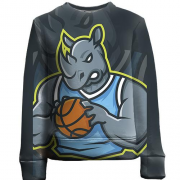 Дитячий 3D світшот Basketball носорог