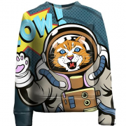 Детский 3D свитшот с космическим котом