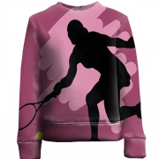 Дитячий 3D світшот з рожевим гравцем в теніс