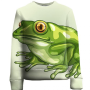 Дитячий 3D світшот із зеленою жабою