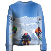 Детский 3D свитшот Skiers Art