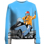 Детский 3D свитшот Man and Snowmobile