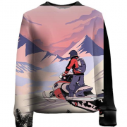 Детский 3D свитшот Snowmobile and Mountain Landscape