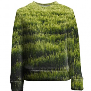 Детский 3D свитшот Green grass pattern