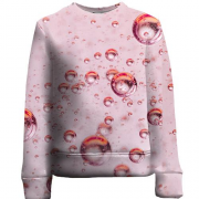 Дитячий 3D світшот Pink bubbles pattern