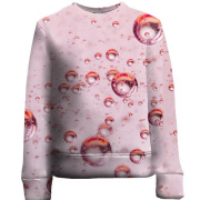 Детский 3D свитшот Pink bubbles pattern