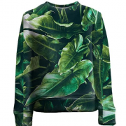 Детский 3D свитшот Green leaves pattern