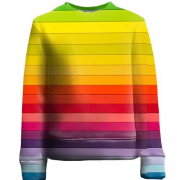 Детский 3D свитшот Multicolor horizontal stripes