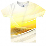Дитяча 3D футболка Біло-жовта техно абстракція