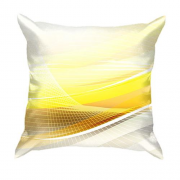 3D подушка Бело-желтая техно абстракция