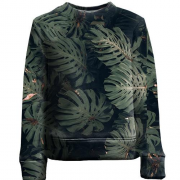 Детский 3D свитшот Green leaves pattern 3