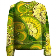 Детский 3D свитшот Green mandala